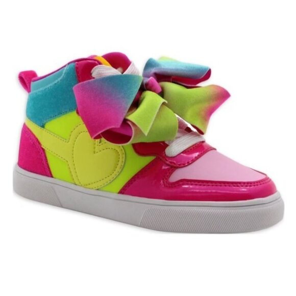 New Nickelodeon JoJo Siwa Kids Size 7 Sneakers Hightop Bow Detail Bright Colors - Picture 1 of 8